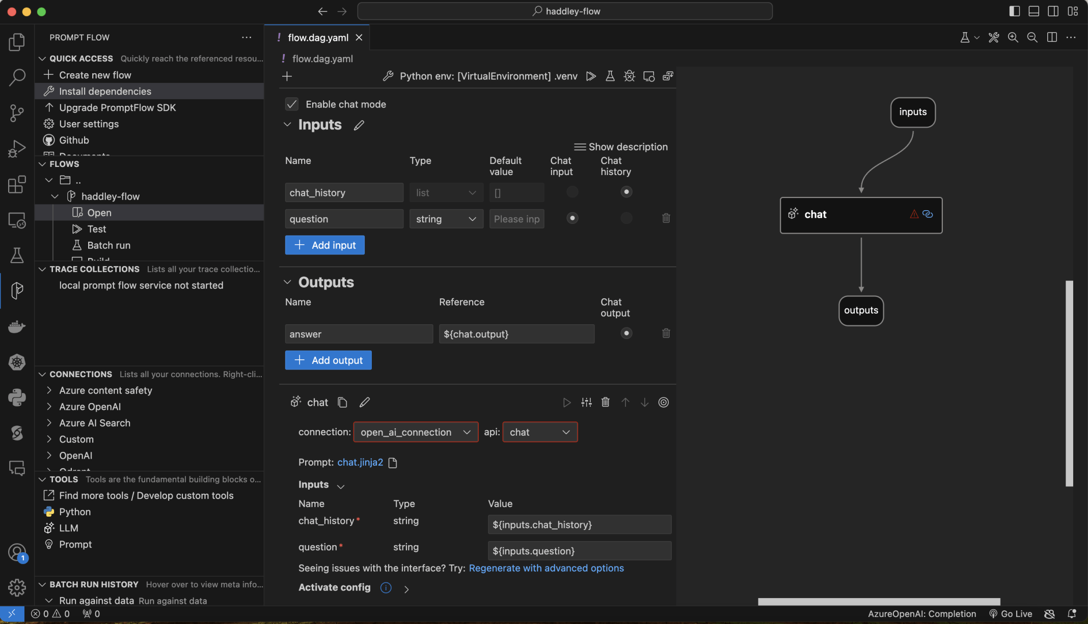 I created a Chat Flow