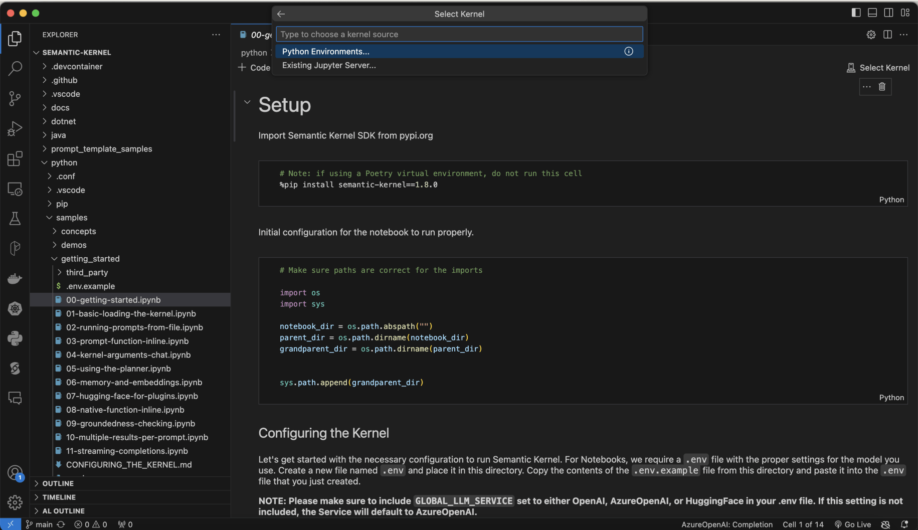 I selected Python Environments...