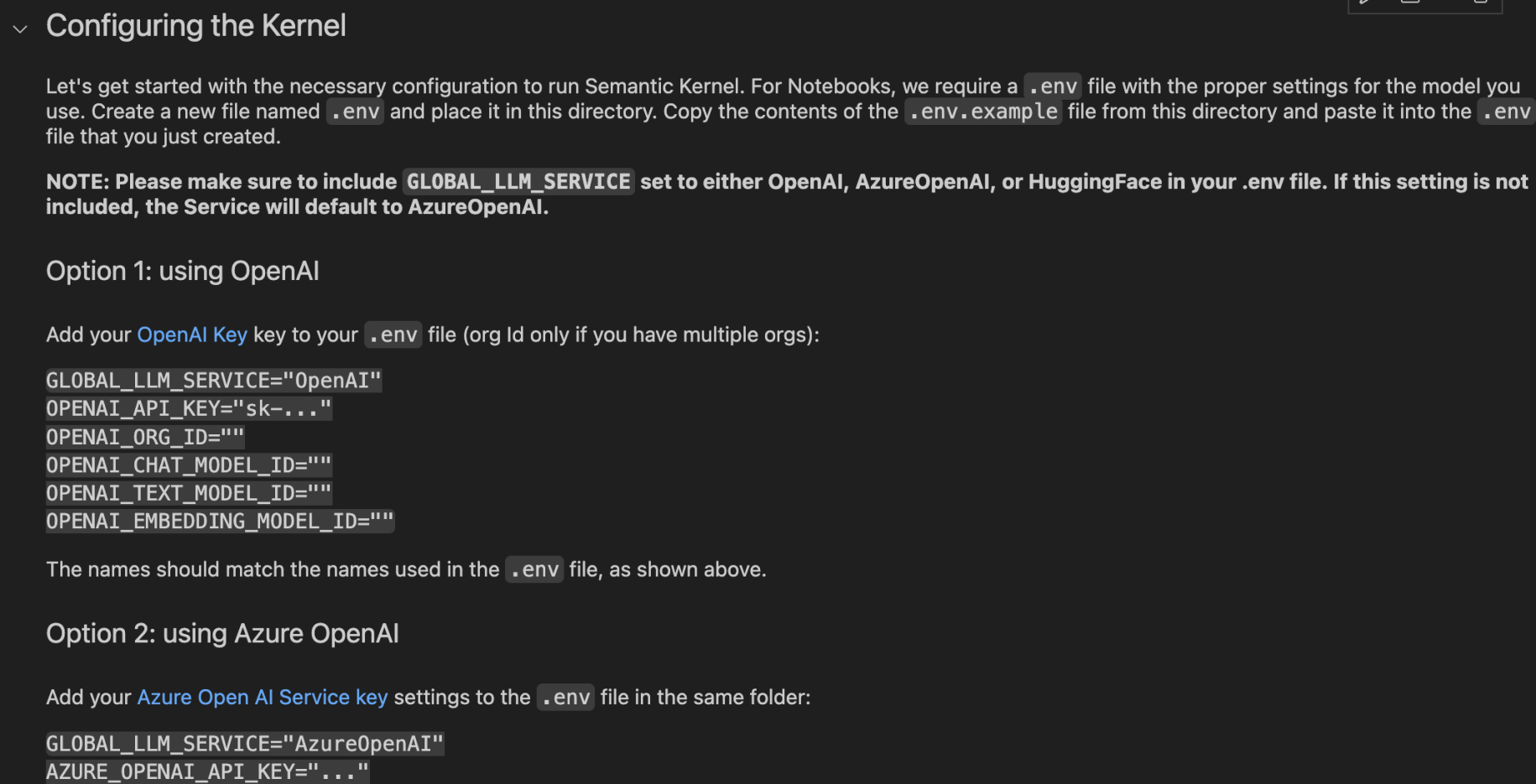 I reviewed the .env file documentation