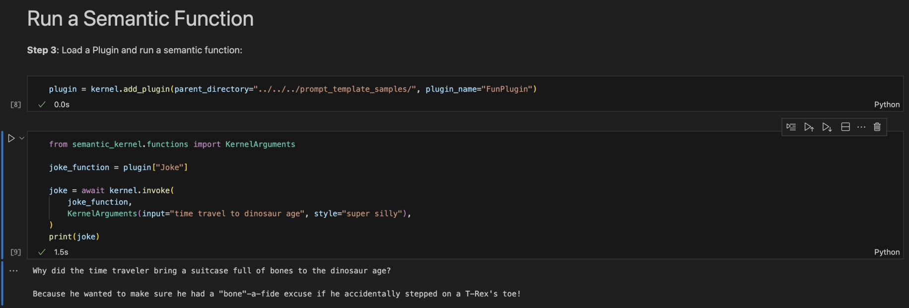 I added a Semantic Kernel pluginI invoked the joke_function with an input and a style