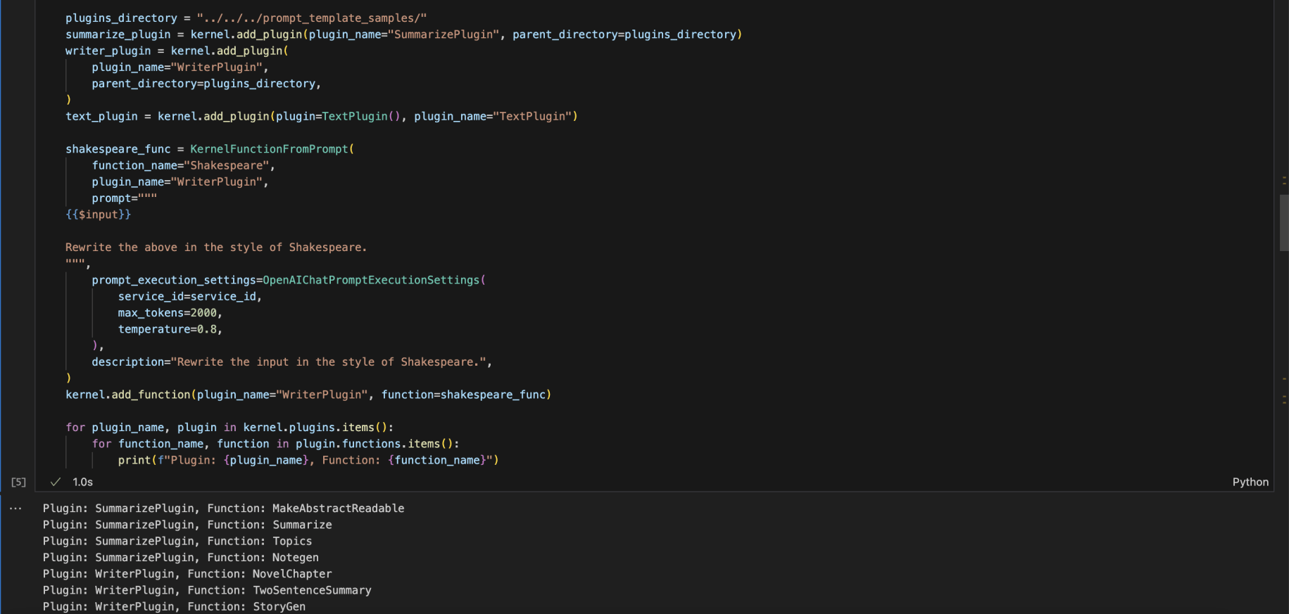 I added summarize, writer, text and shakespeare plugins