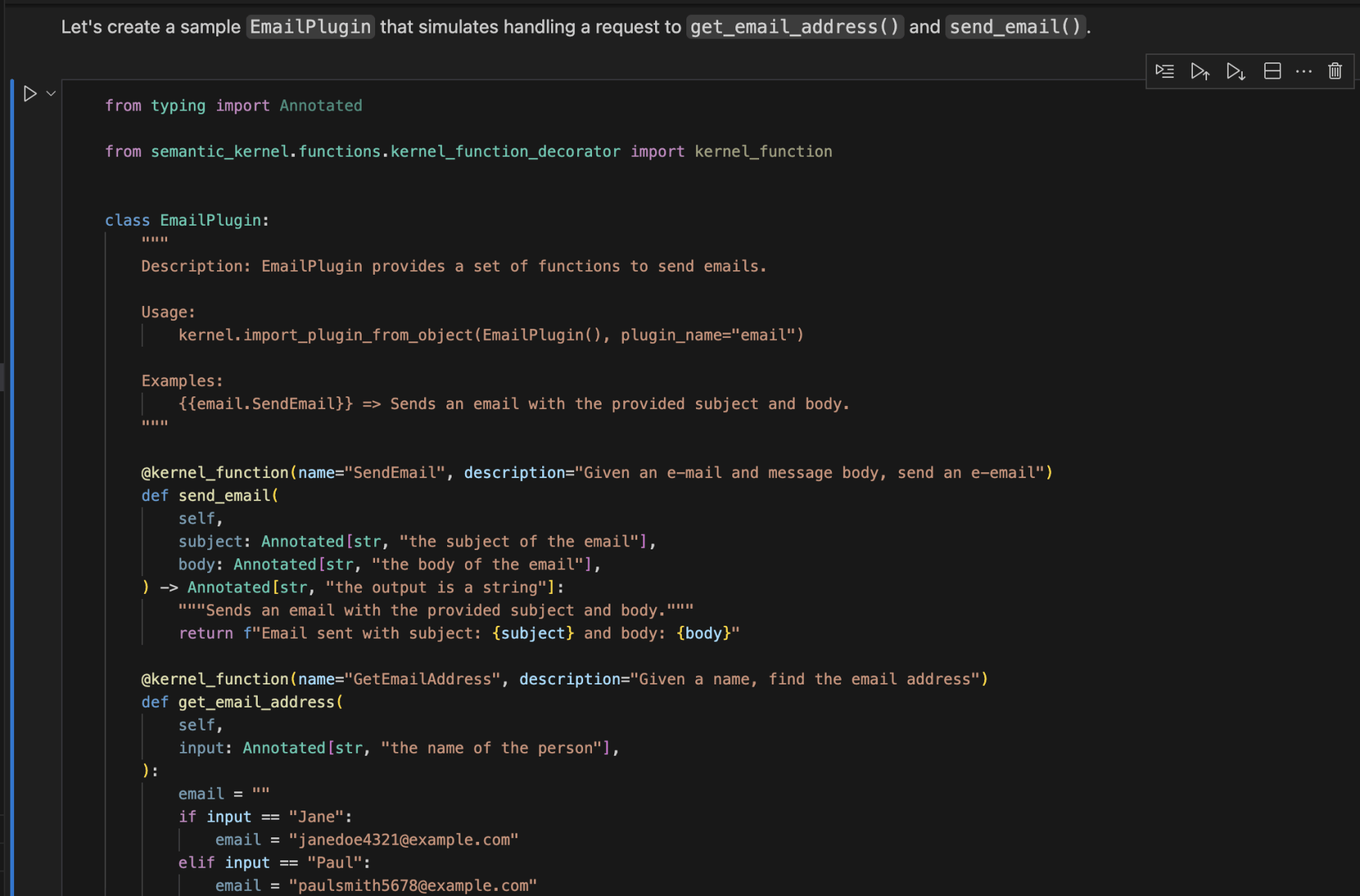 I created an (stub) Email plugin