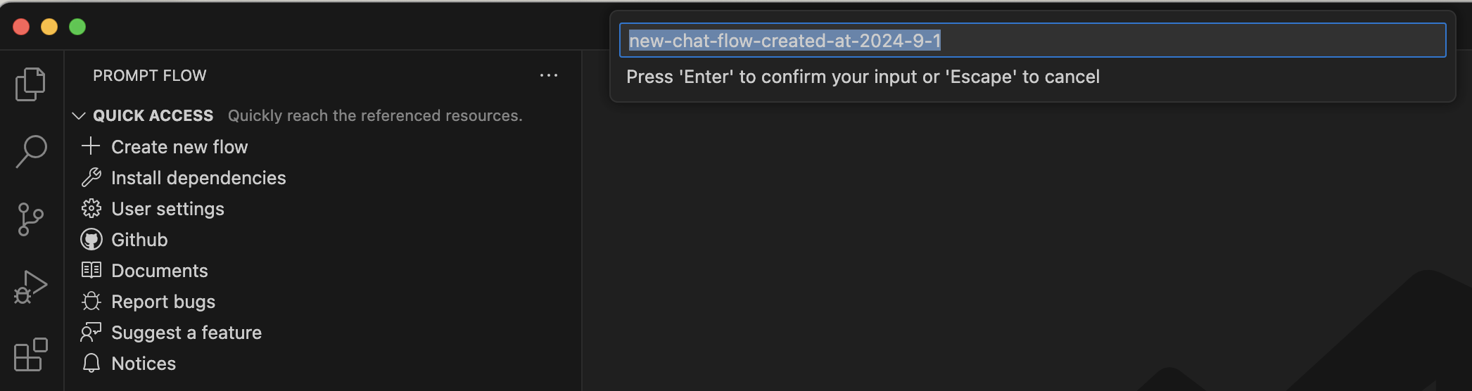 I accepted the default flow name