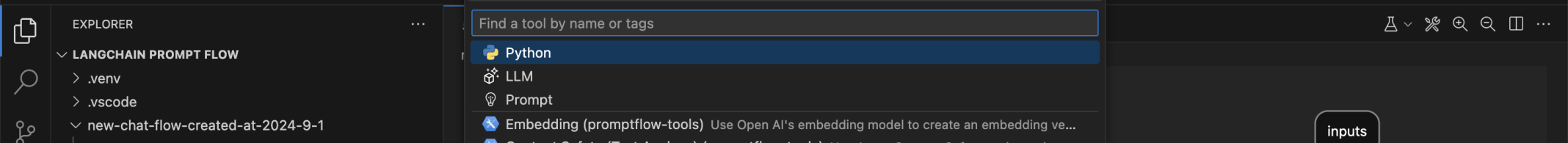 I selected Python