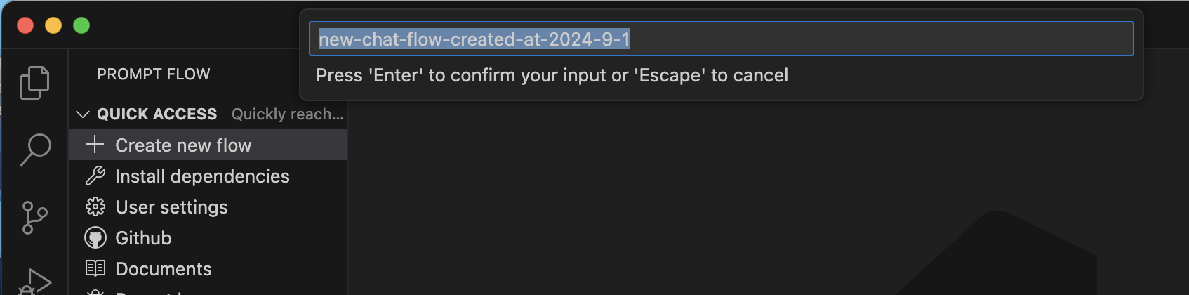 I accepted the default name