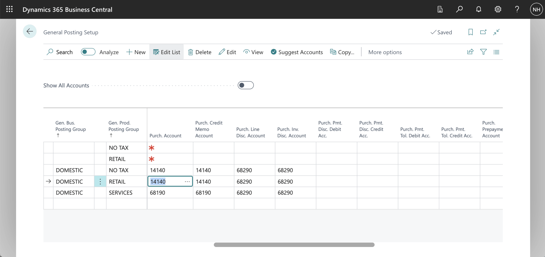 If we buy a RETAIL item from a DOMESTIC vendor the 14140 Goods for Resale account should be used to record the purchase