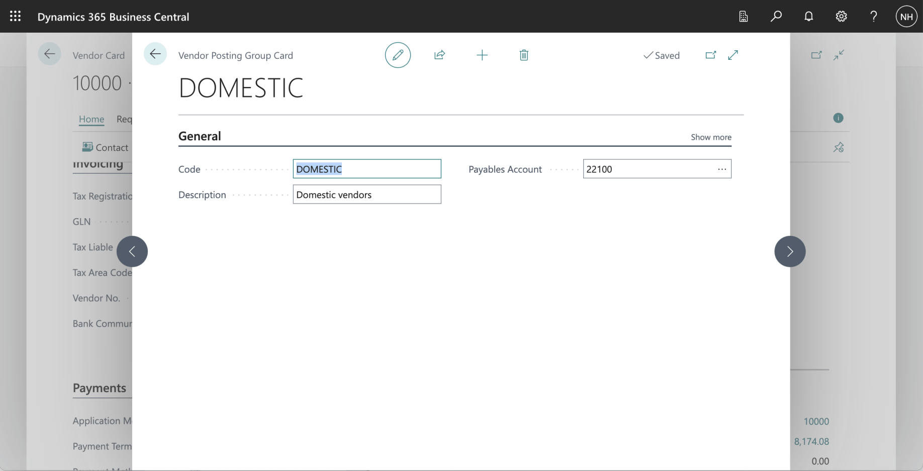 When we purchase from a DOMESTIC vendor should use the 22100 Accounts Payable, Domestic as the Payables Account