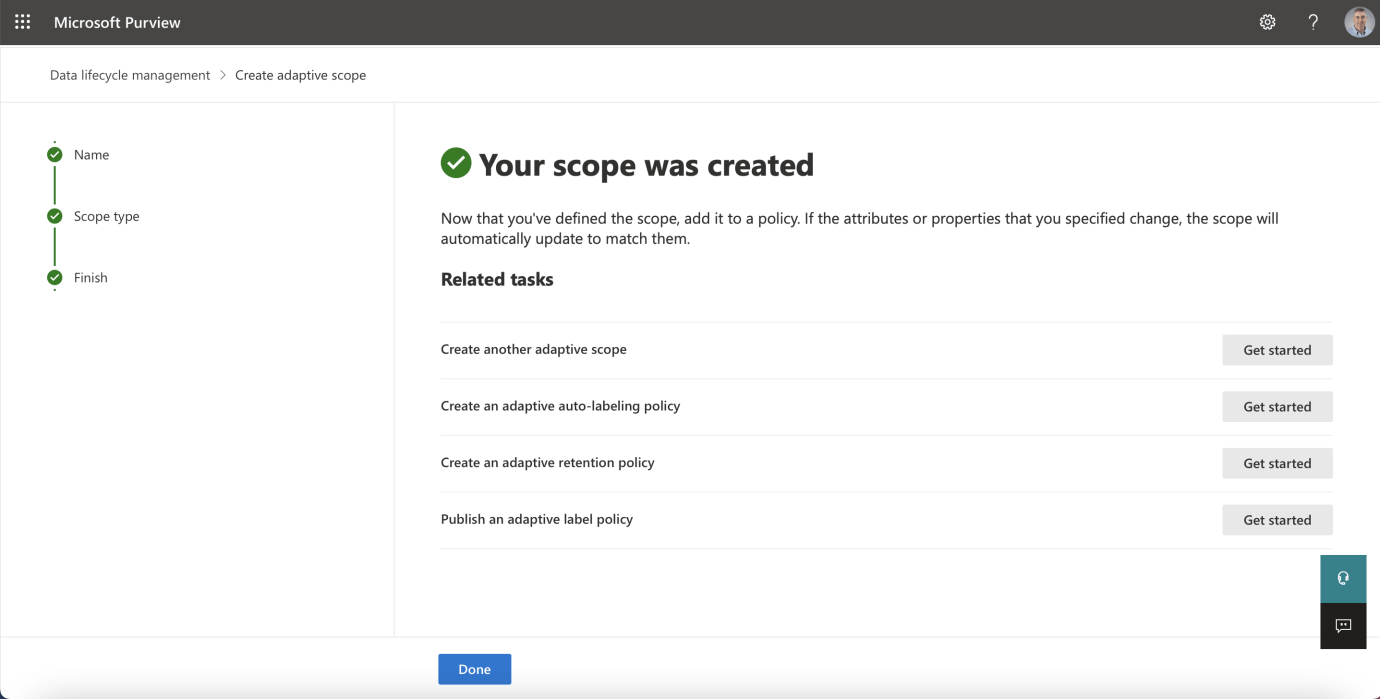 The adaptive scope was created