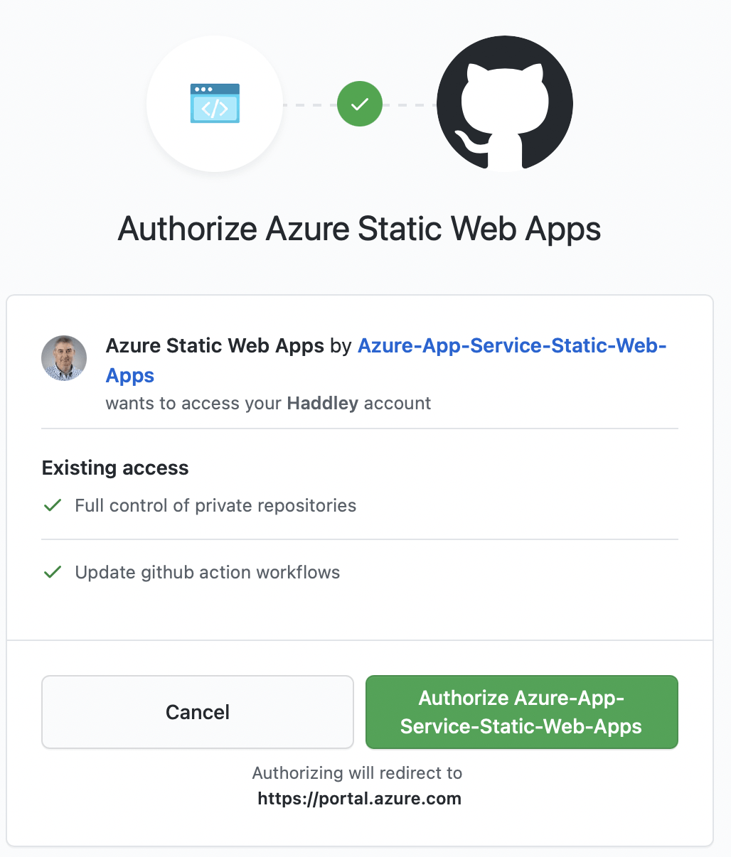 Allow Azure to access GitHub