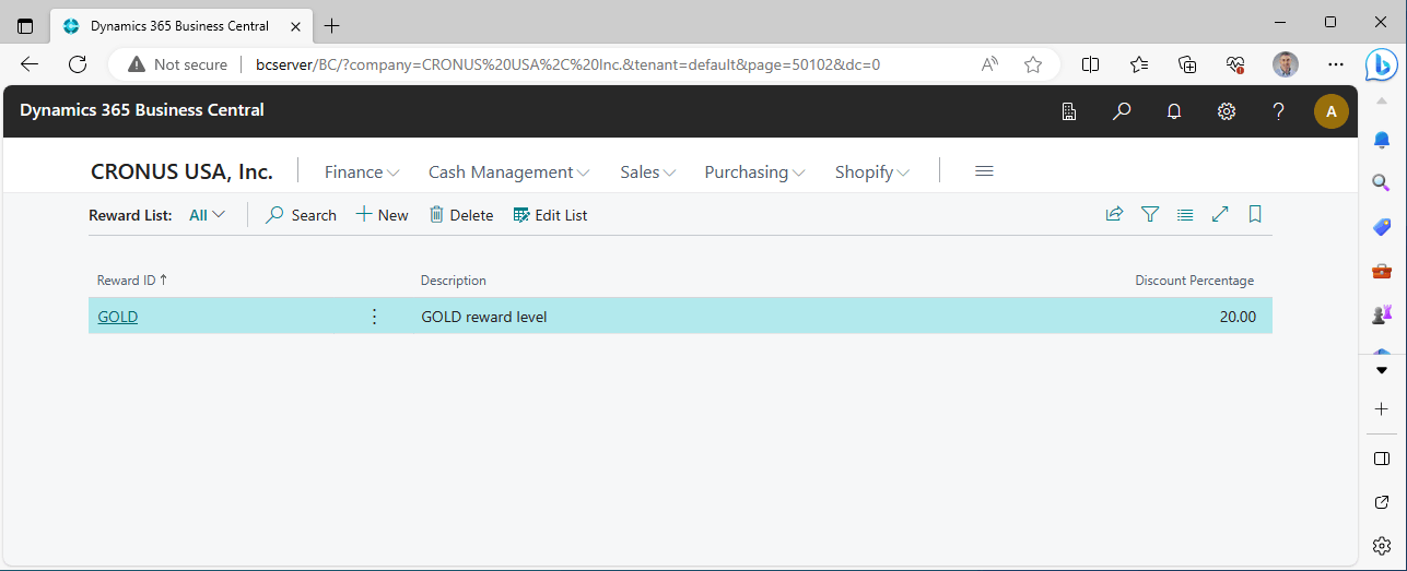 The reward item has been stored in the Reward Table