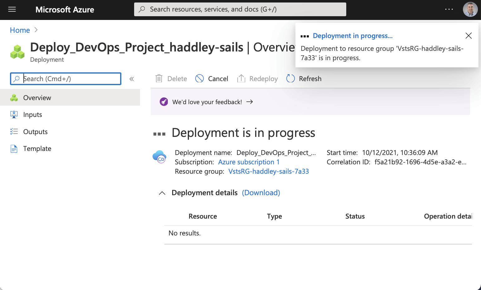 Deployment in progress