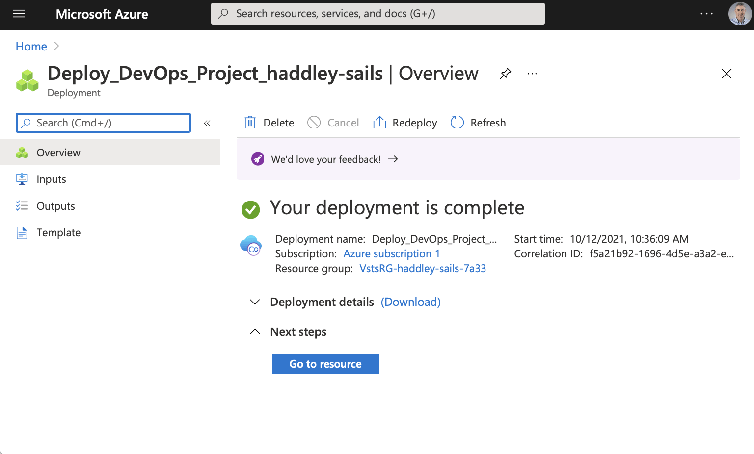 Deployment is complete