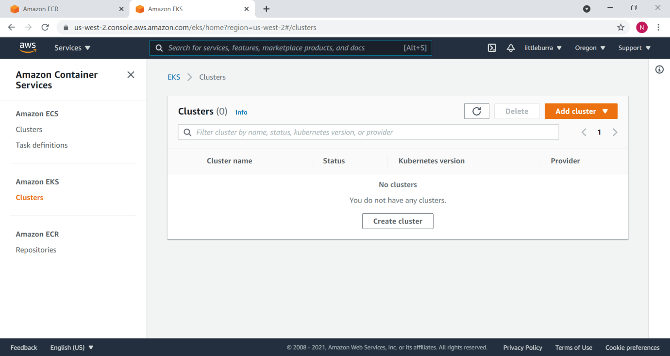 no clusters