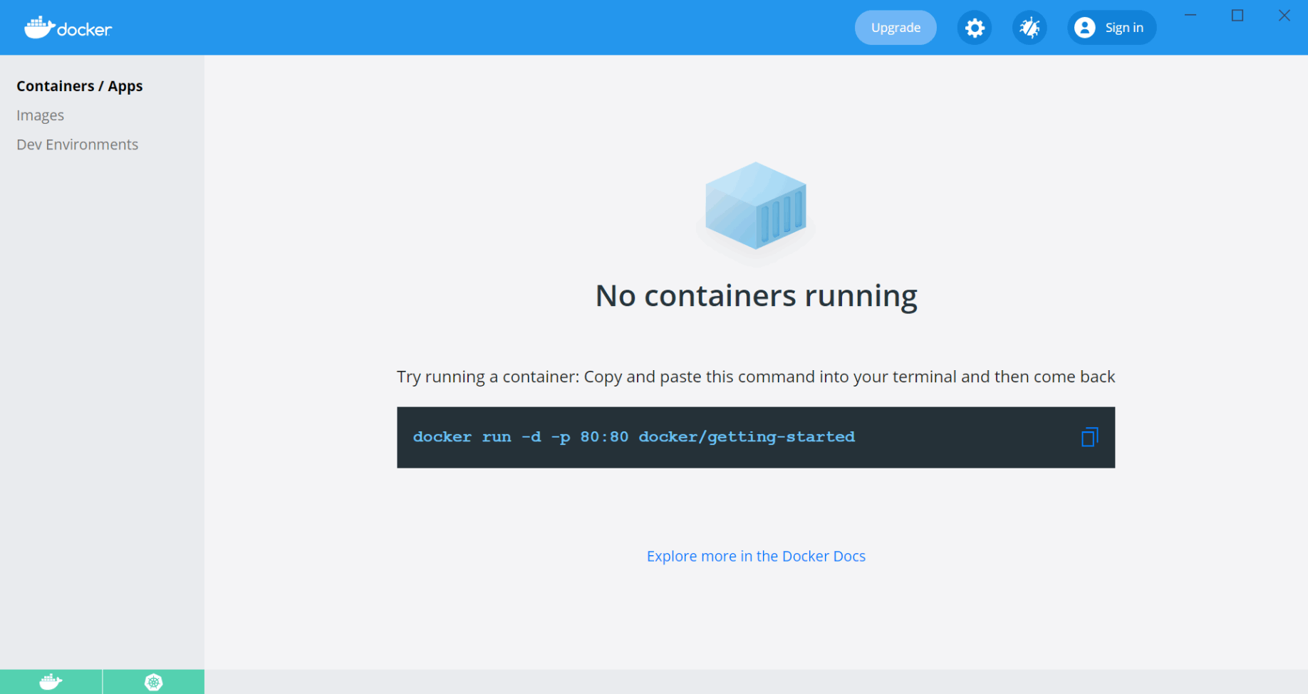 no containers running