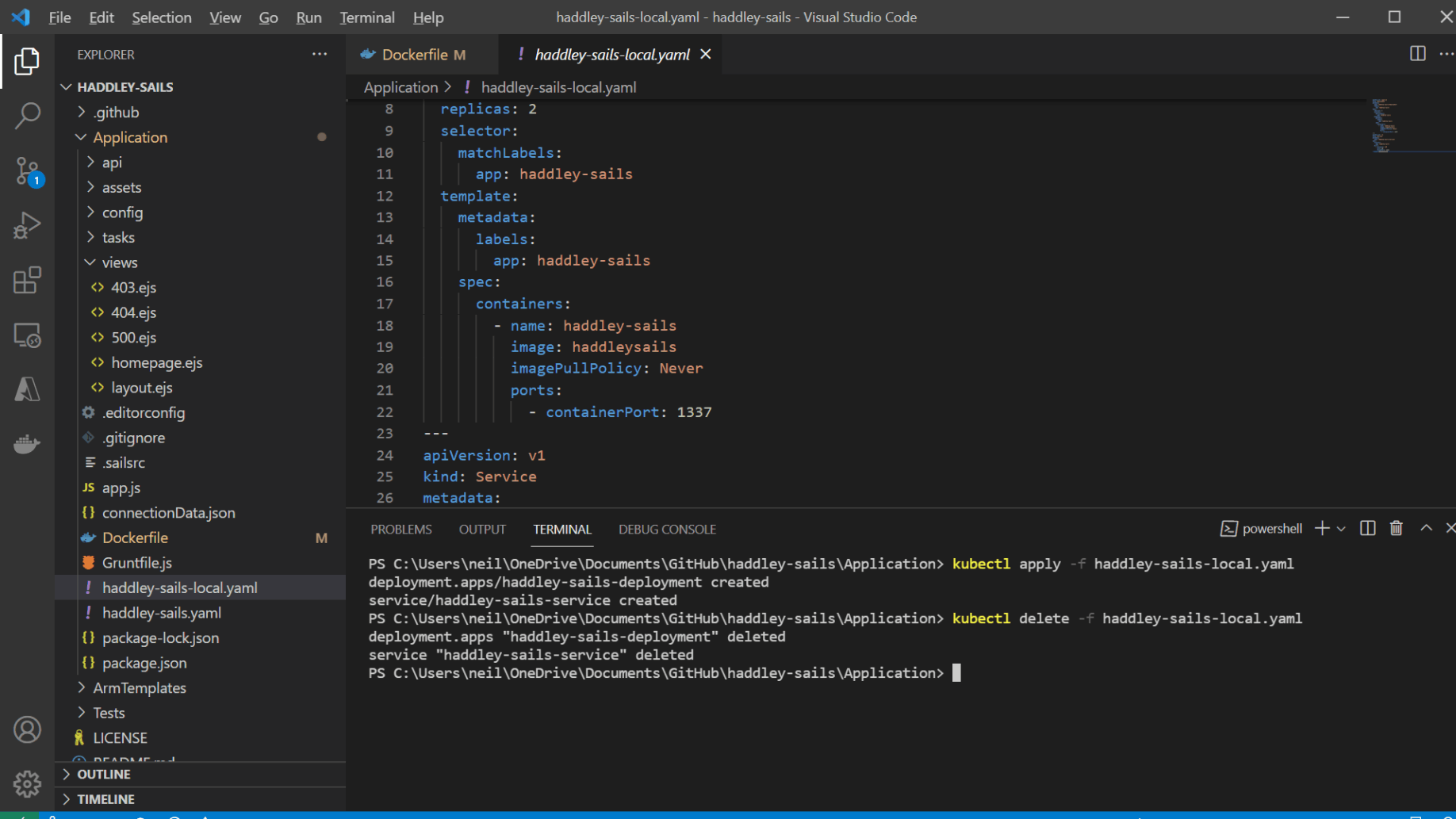 removing the application/pods