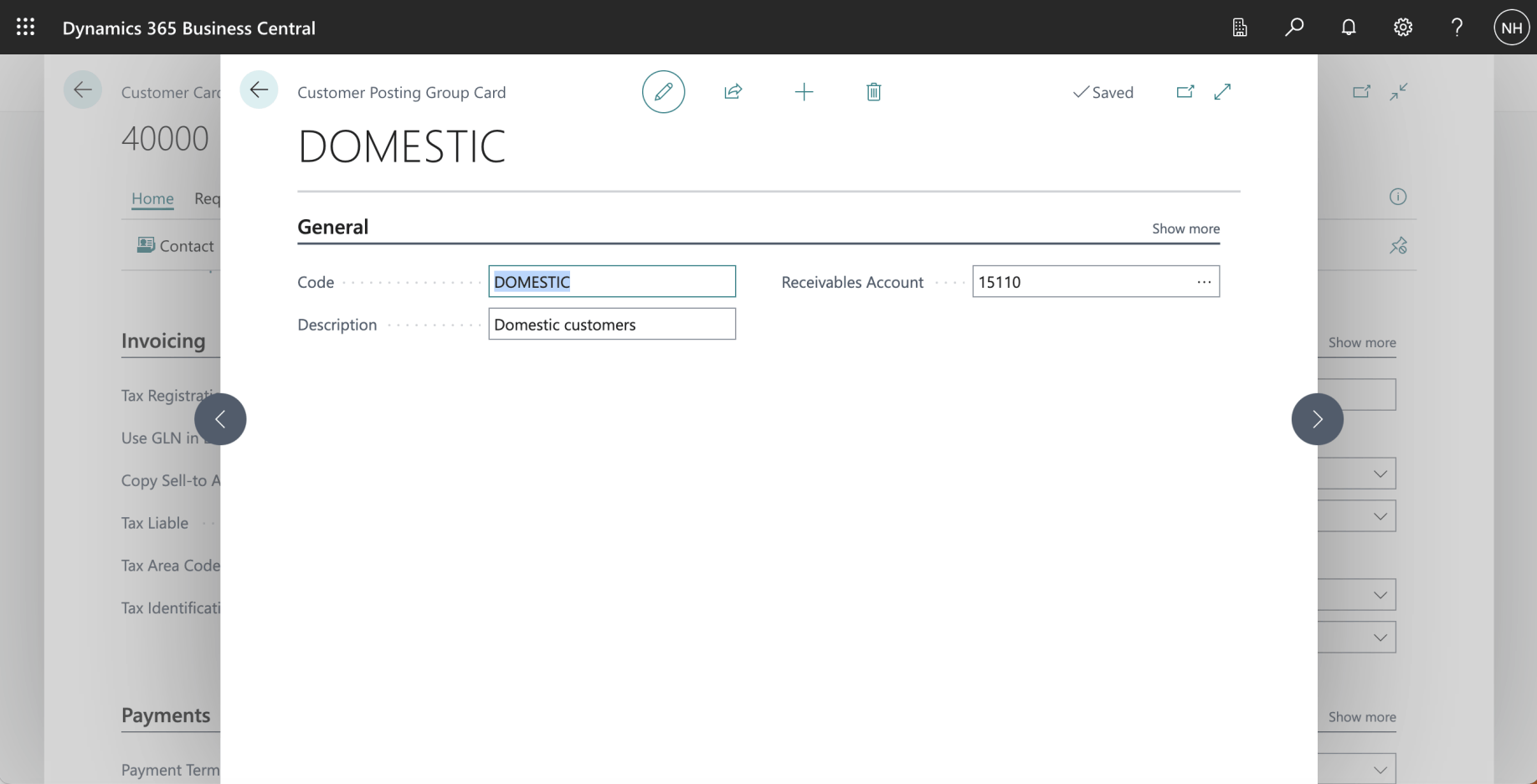 When we sell to a DOMESTIC customer should use the 15110 Accounts Receivable, Domestic as the Recievables Account