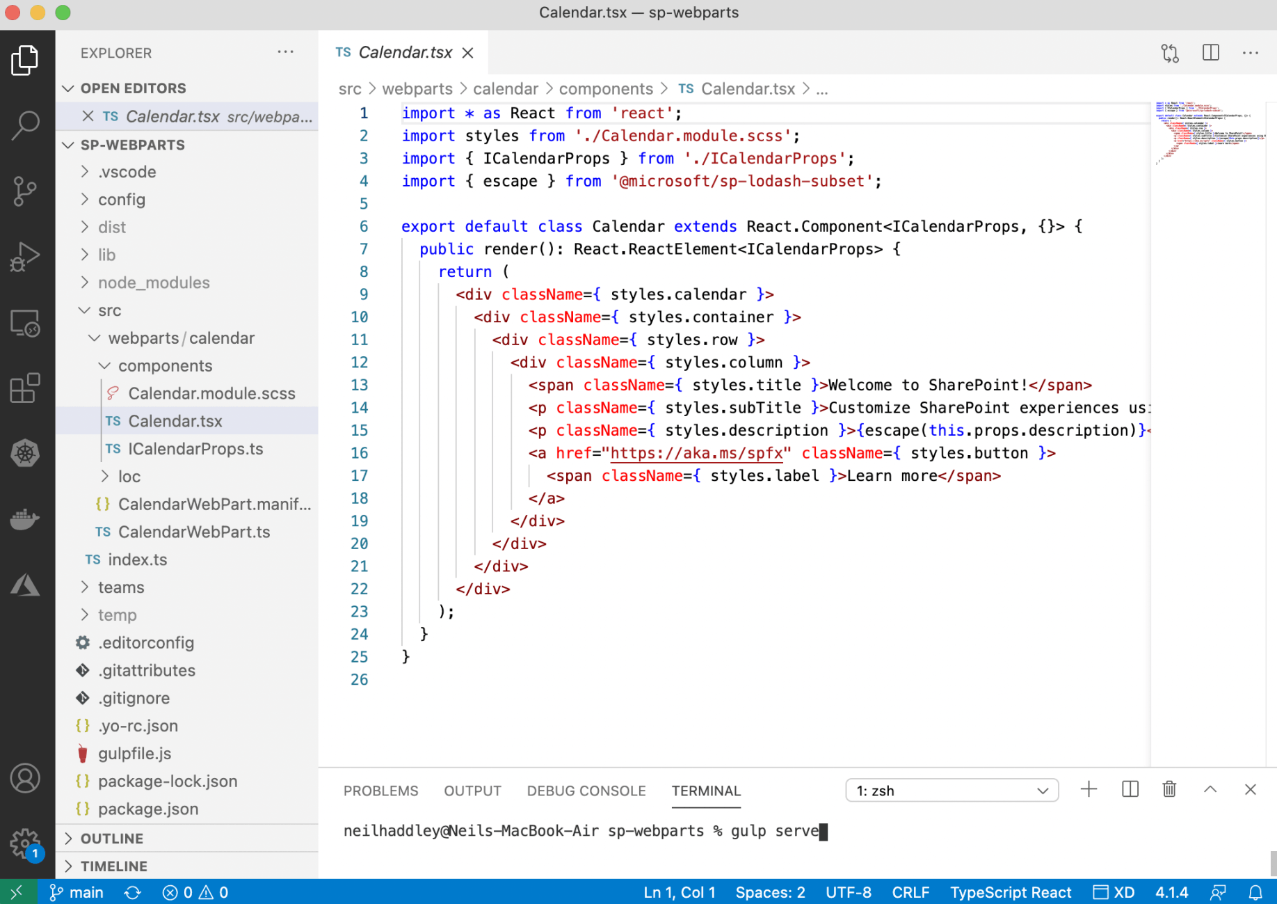 Web Part React Component