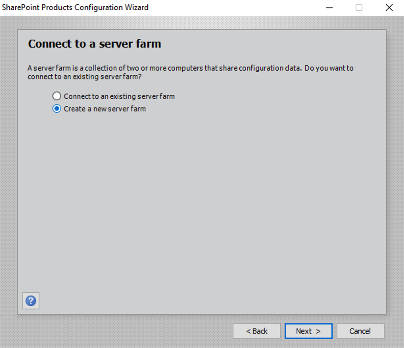 I chose to create a new server farm