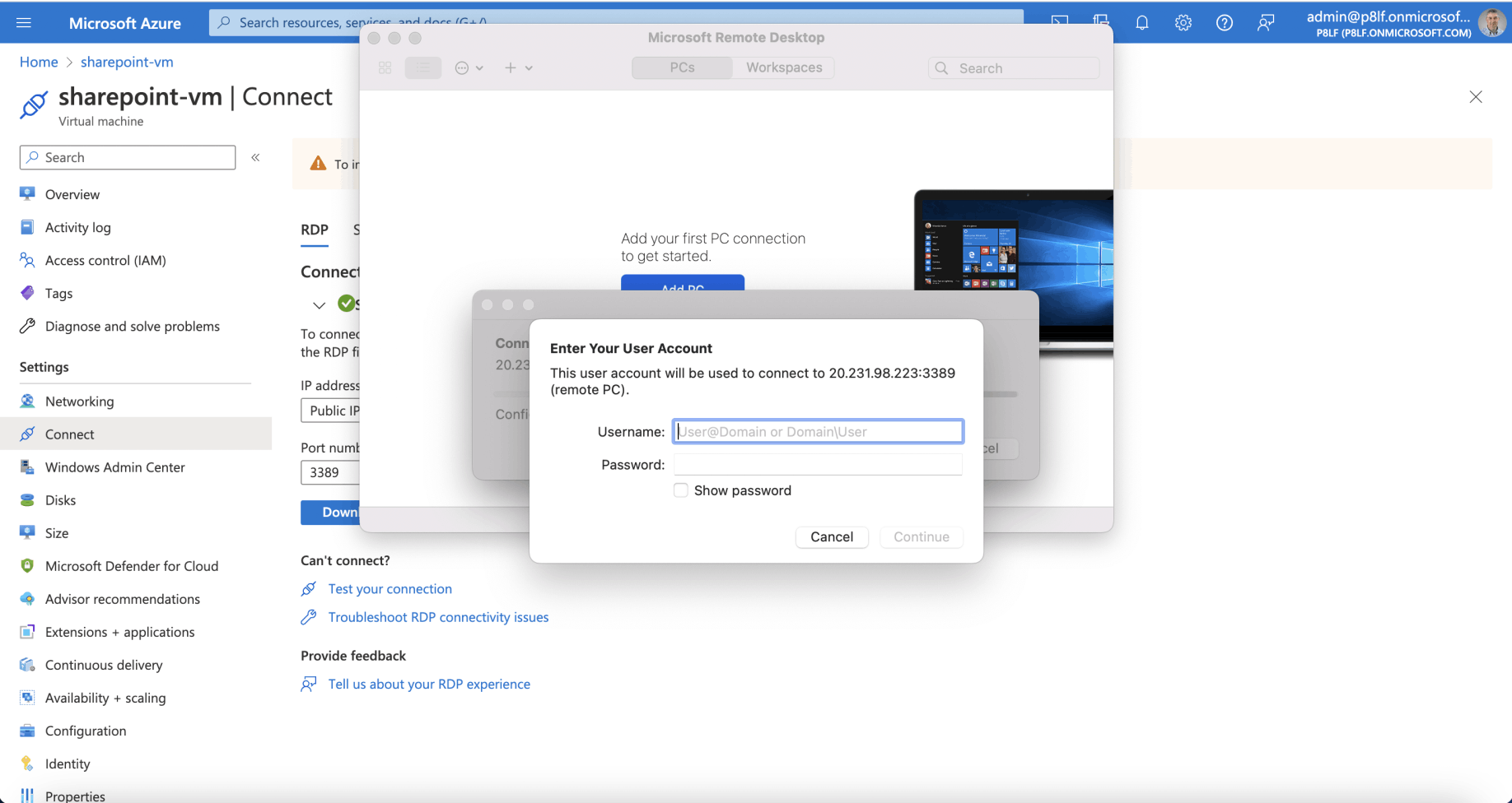 I opened the downloaded file with the Microsoft Remote Desktop application