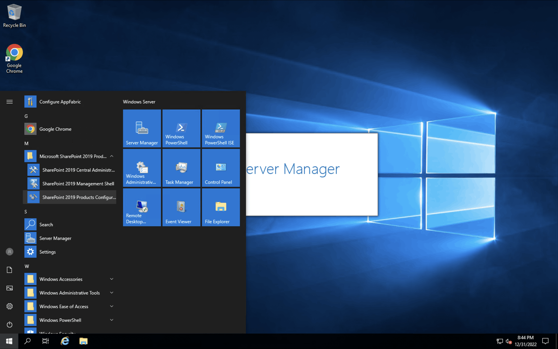 SharePoint has been installed