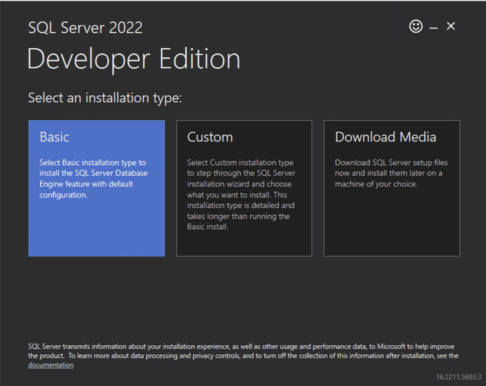 I installed SQL Server