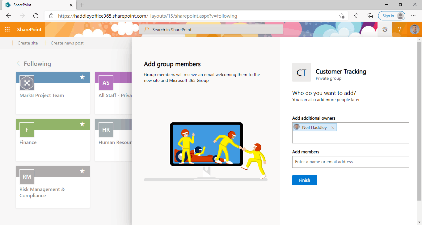Click the Finish button to create the new Site and to run the Site Scripts