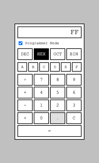 255 in Decimal becomes FF in Hexadecimal — matches the spec