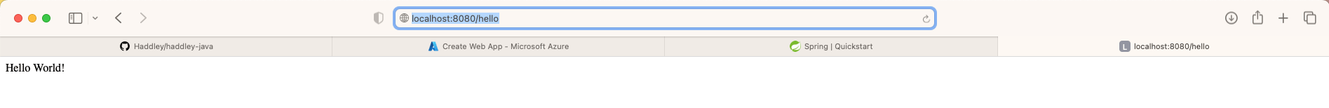 I navigated to http://localhost:8080/hello