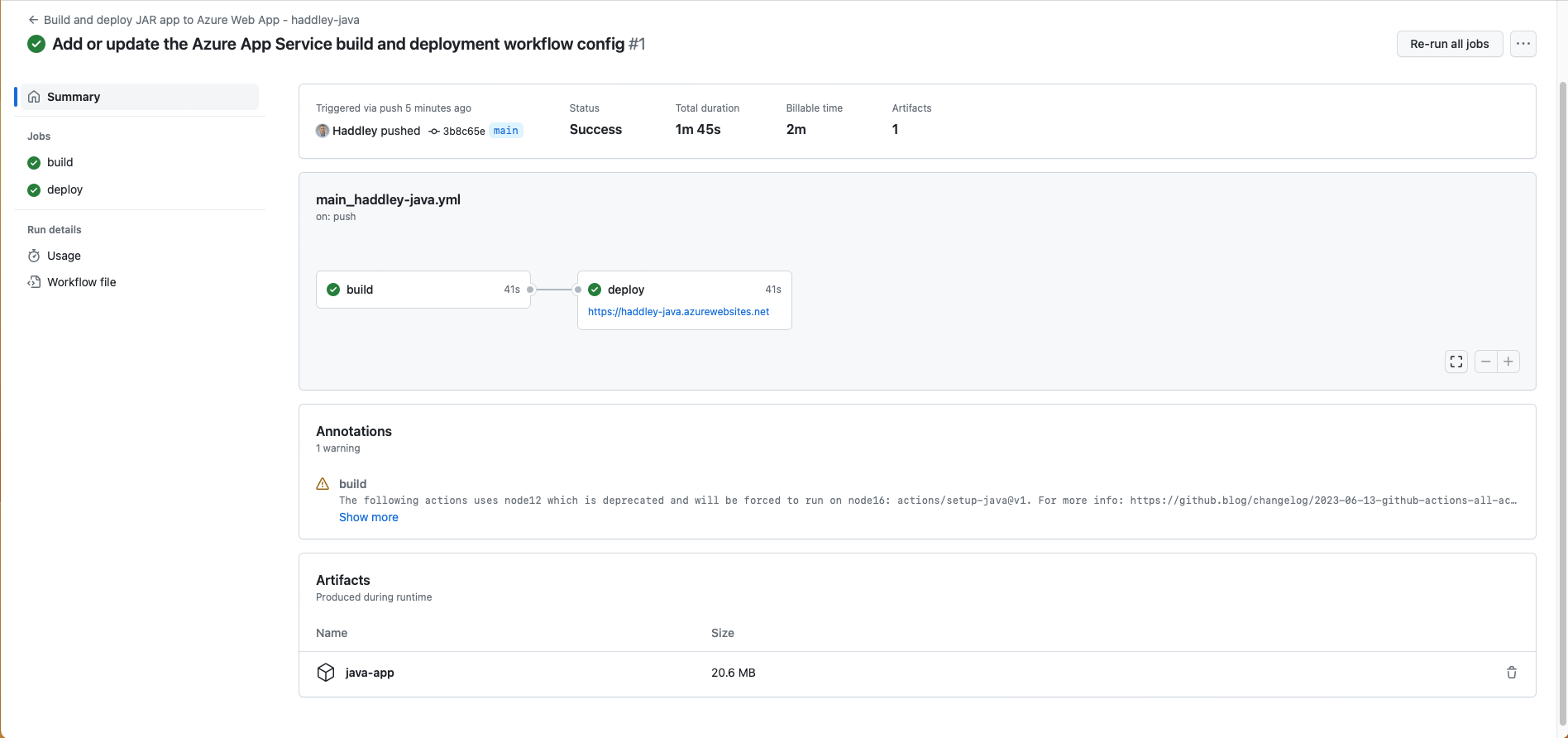 I reviewed the workflow summary