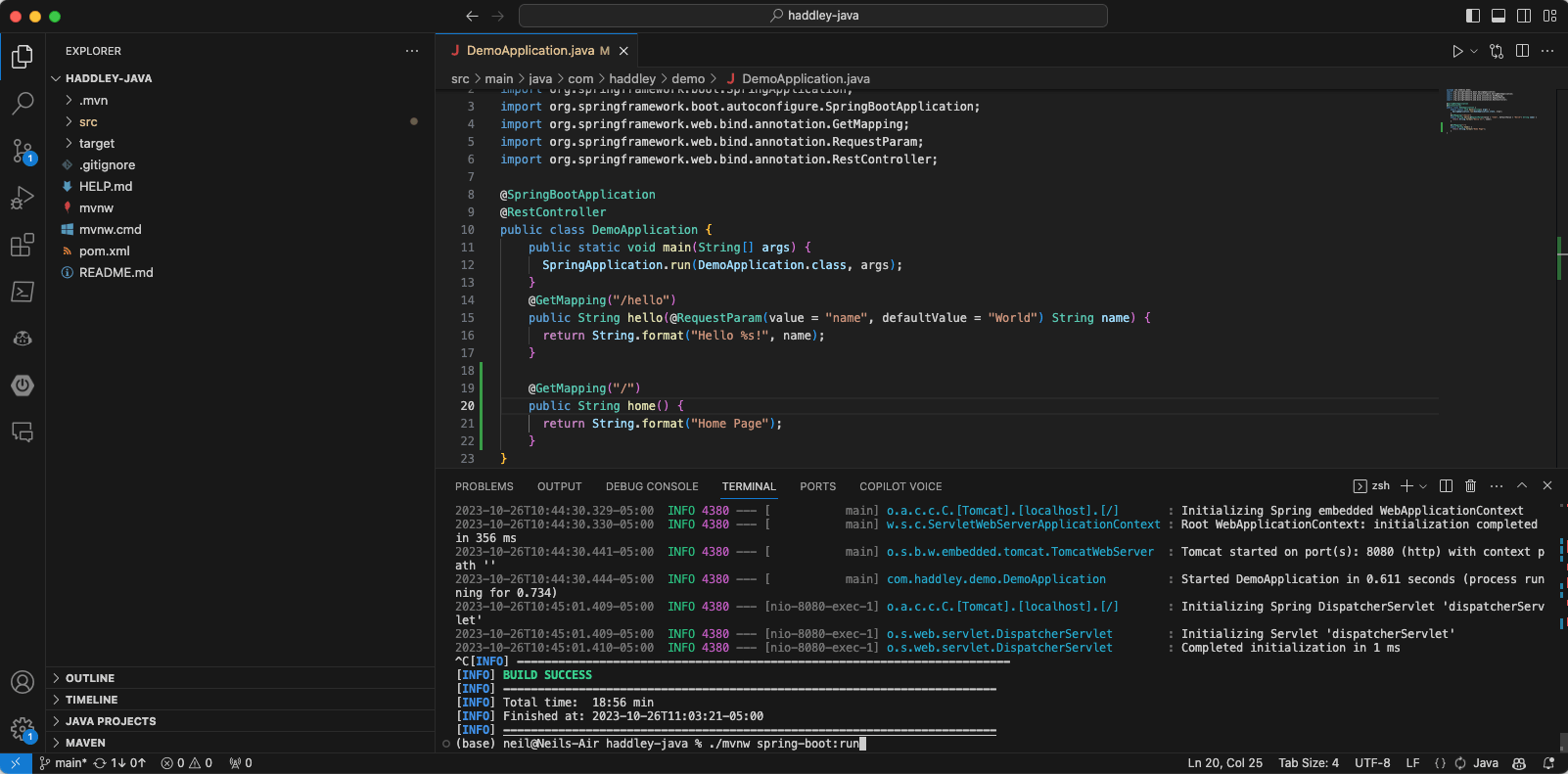 I updated the source code adding a home page