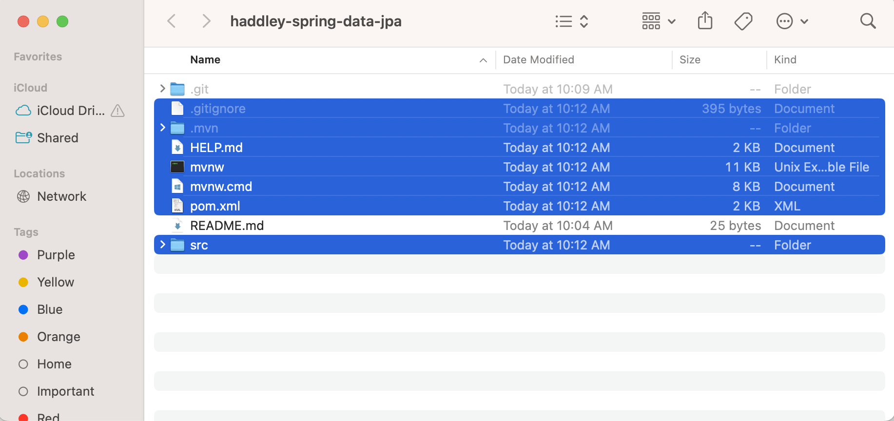 I copied the generated files to the GitHub repository folder
