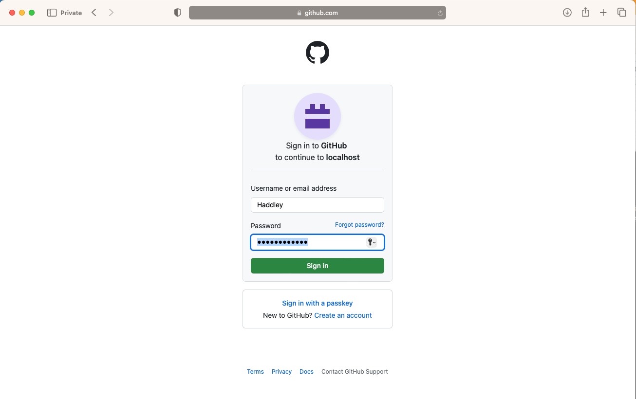 Now when I tried to access http://localhost:8080 I was redirected to a GitHub page