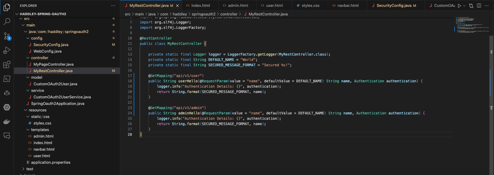 REST Controller (not used here because we are generating pages server-side only)