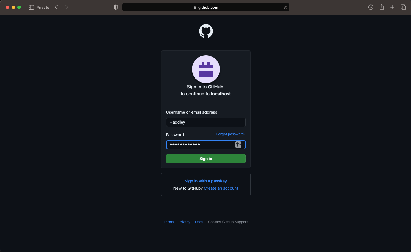 I clicked on the Login button