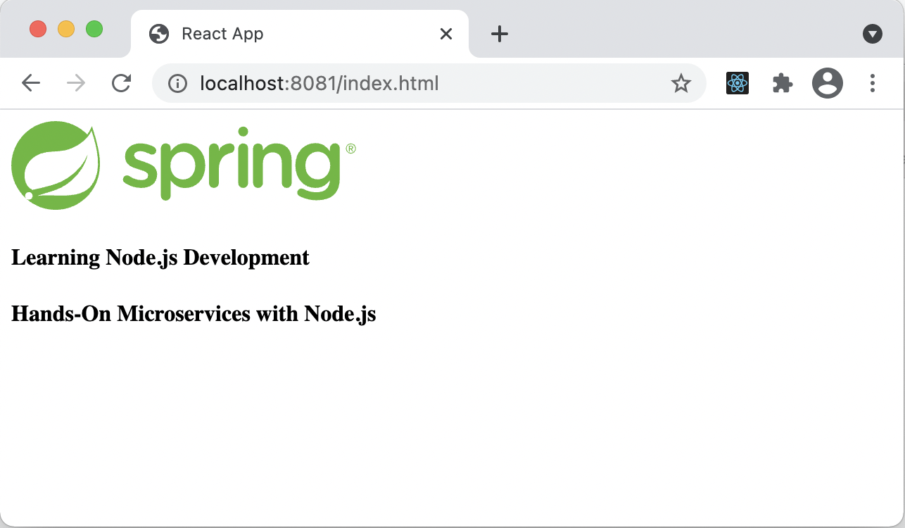 Running the React/Spring Boot app