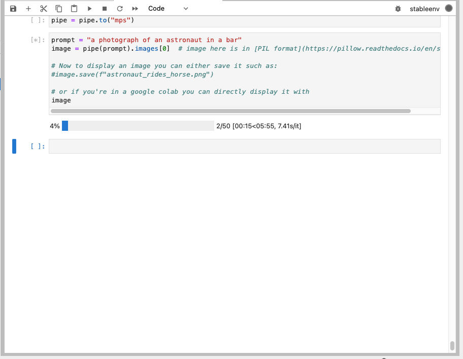 I generated an image using the pipeline