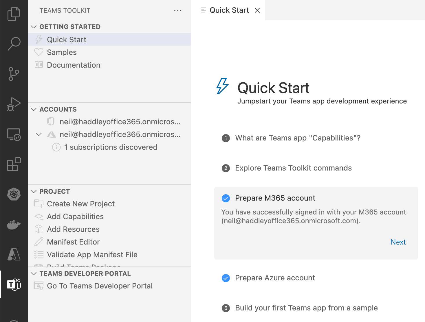 Configure Quick Start items