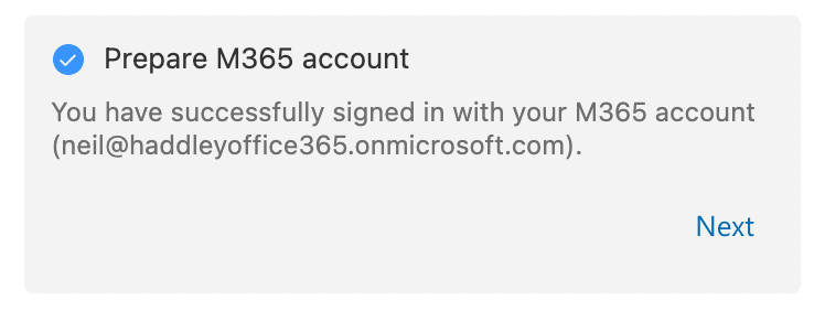 Sign-in to M365 account