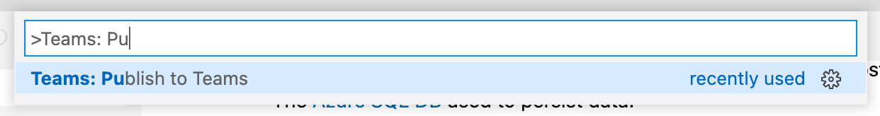 Use Teams: Publish to Teams command