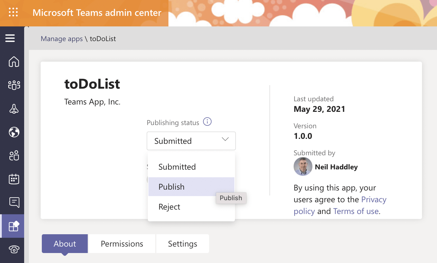 Publish app