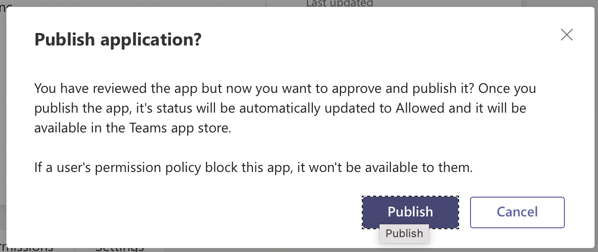 Click the Publish button
