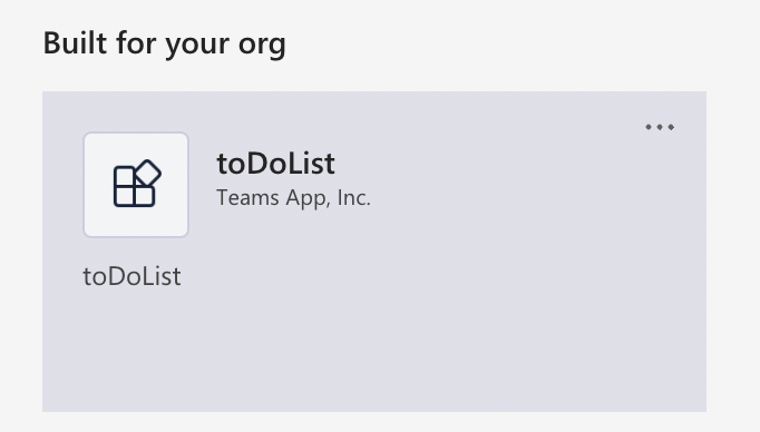 App has been added to Microsoft Teams