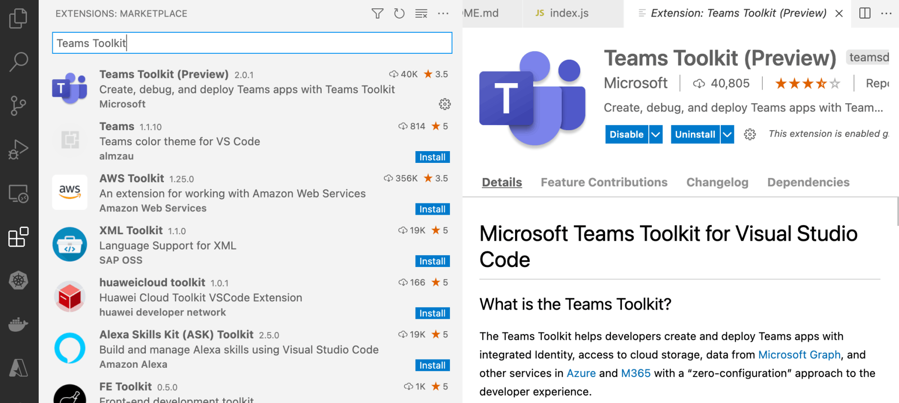 Add Teams Toolkit Extension to Visual Studio Code