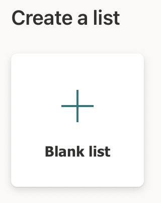 Create a blank list