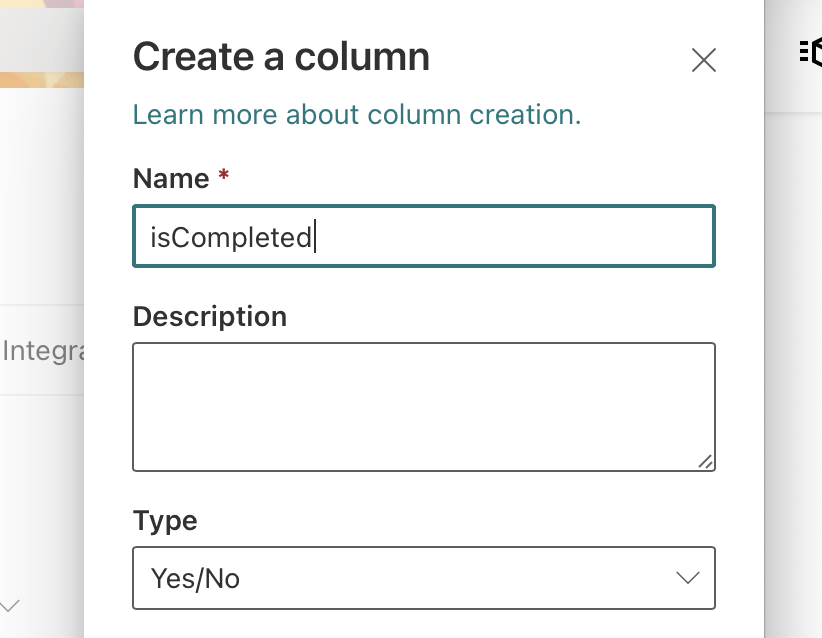 Add isCompleted column
