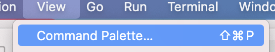 Open Visual Studio Code command palette