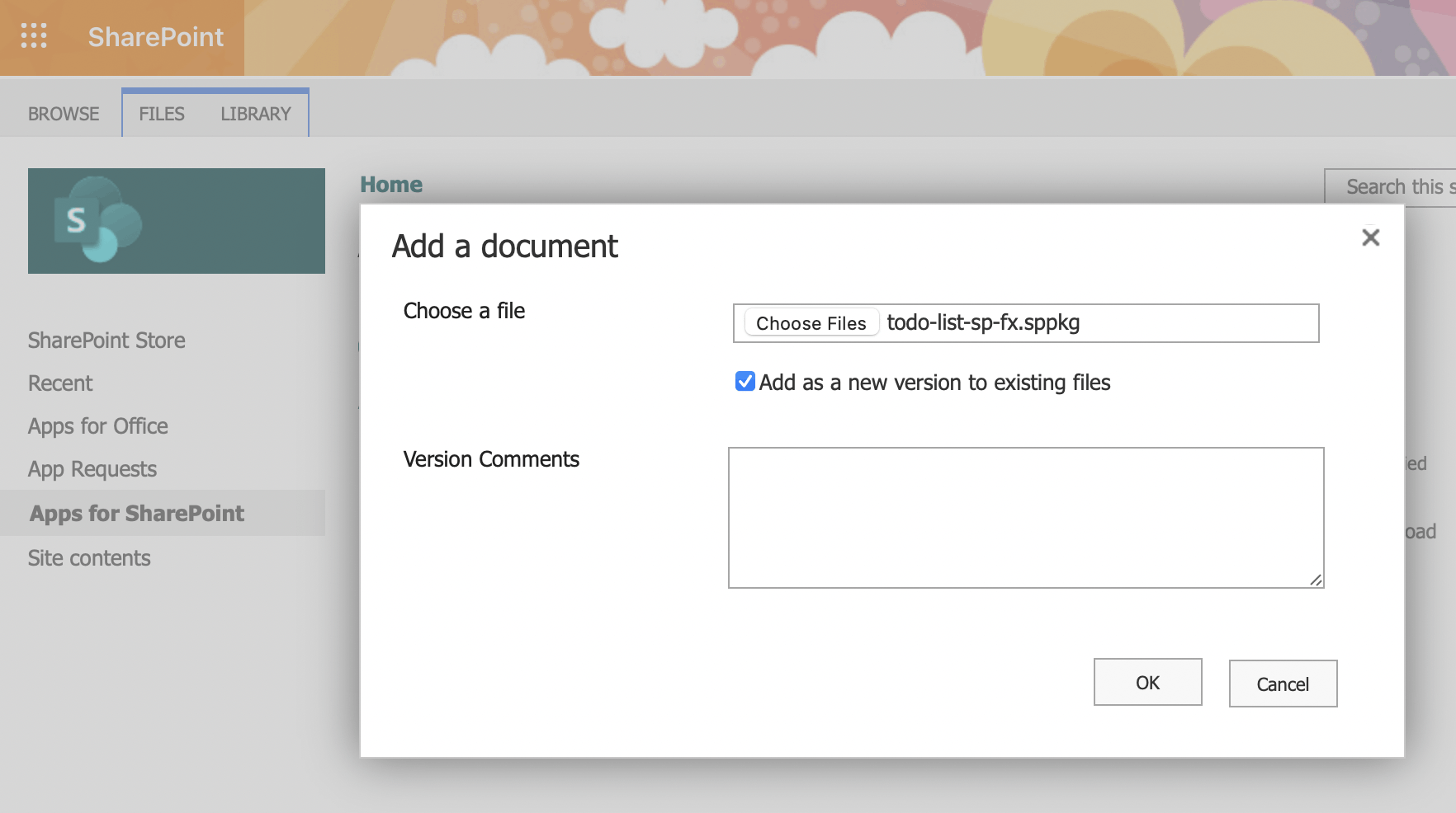 Again "Add a document"
