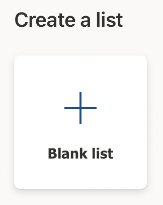 Create a blank list