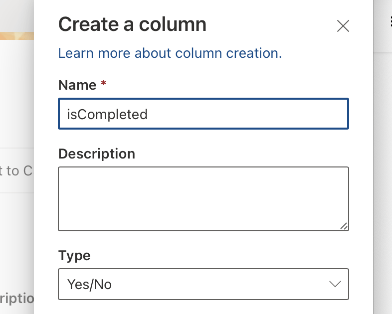 Name the column "isComplete"