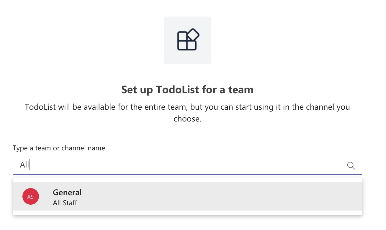 Select the Team and Channel